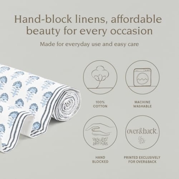 Stunning Hand-Blocked Table Runner by Over & Back  -  Elegant Dining Decor