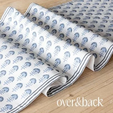 Stunning Hand-Blocked Table Runner by Over & Back  -  Elegant Dining Decor