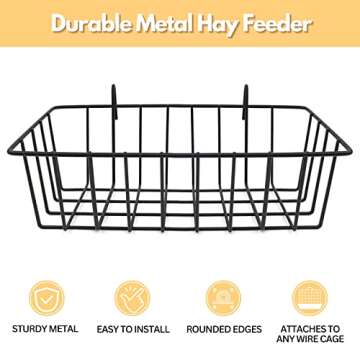 TiereCare Rabbit Hay Feeder -4Pcs Metal Rack Hay Holder for Guinea Pig Small Animals Grass Rack for Bunny Chinchilla Cage Reduce Mess 9x4x3 Inch