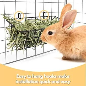 TiereCare Rabbit Hay Feeder -4Pcs Metal Rack Hay Holder for Guinea Pig Small Animals Grass Rack for Bunny Chinchilla Cage Reduce Mess 9x4x3 Inch