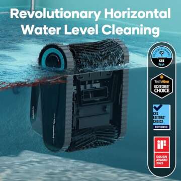 2025 Upgraded AIPER Scuba S1 Pro Cordless Robotic Pool Cleaner, Horizontal Waterline Cleaning, 360°...