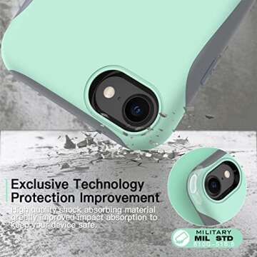 TEAM LUXURY Shockproof for iPhone SE Case for iPhone 8 Case for iPhone 7 Case [Impact Resist] Rugged Anti-Scratch Protective Case Designed for iPhone SE 8 7 Phone Cases 4.7 Inch, (Green)