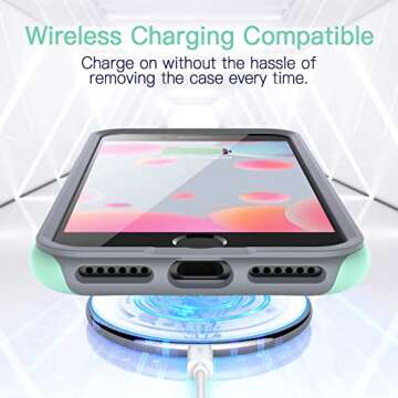 TEAM LUXURY Shockproof for iPhone SE Case for iPhone 8 Case for iPhone 7 Case [Impact Resist] Rugged Anti-Scratch Protective Case Designed for iPhone SE 8 7 Phone Cases 4.7 Inch, (Green)