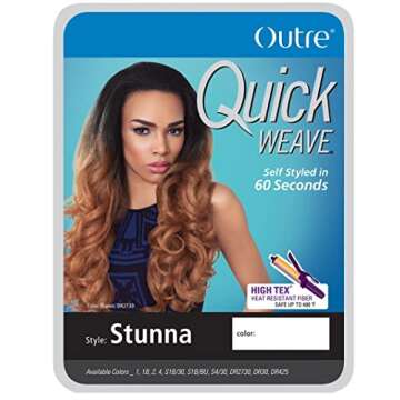 Outre Synthetic Hair Half Wig Quick Weave Stunna – Stylish & Heat Safe