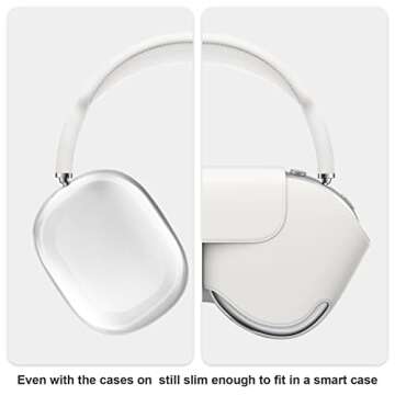 VICHYIE Case Cover for AirPods Max, Clear Soft TPU Case Anti-Scratch, Transparent Accessories Protector Cover for Airpods Max Headphones (Clear)