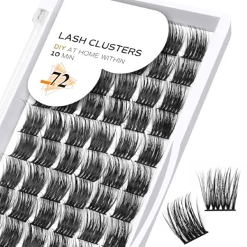 Lash Clusters B42 D Curl 8-16MIX DIY Lash Extensions 72 Clusters Lashes C D Curl Wispy Volume Lashes Eyelash Clusters Extensions Individual Lashes Cluster DIY at Home (B42,D-8-16MIX)