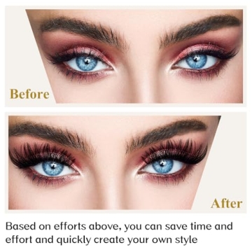 Lash Clusters B42 D Curl 8-16MIX DIY Lash Extensions 72 Clusters Lashes C D Curl Wispy Volume Lashes Eyelash Clusters Extensions Individual Lashes Cluster DIY at Home (B42,D-8-16MIX)