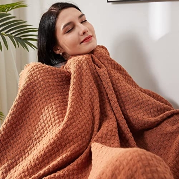 Lifein Burnt Orange Boho Throw Blanket 50x60 All Seasons