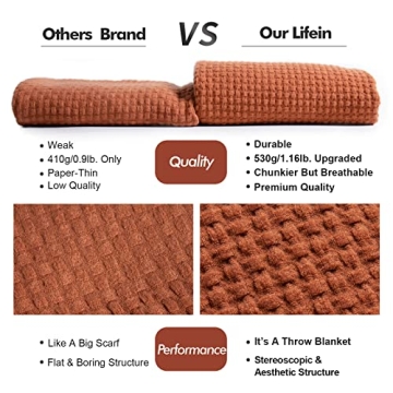 Lifein Burnt Orange Boho Throw Blanket 50x60 All Seasons