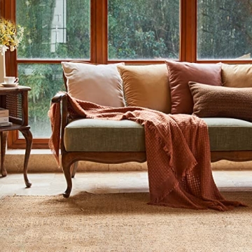 Lifein Burnt Orange Boho Throw Blanket 50x60 All Seasons