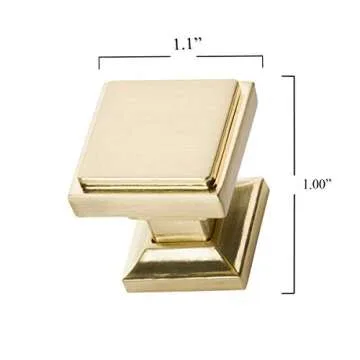 Stunning Satin Brass Cabinet Knobs - Pack of 5 - Perfect for Kitchens