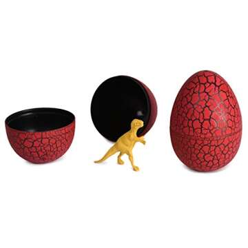 12 Pack Dinosaur Eggs with Mini Dinosaur Figures in Jurassic Dino Egg- Easter Eggs Basket Stuffers for Party Kids Easter Gift - Dinosaur Toys Party Favors