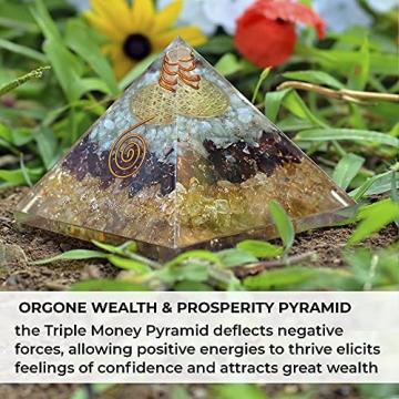 Orgonite Crystal Orgone Pyramid for Wealth and Prosperity