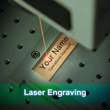 Engraved Personalized Name Tags with Magnet Clip or Pin - Stainless Steel Metal Custom Magnetic Name ID Badge Tag for School Teacher, Kids, Business Work Lable Sign Employee Name Plate (Pin)