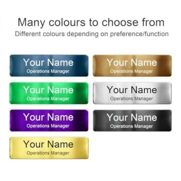 Engraved Personalized Name Tags with Magnet Clip or Pin - Stainless Steel Metal Custom Magnetic Name ID Badge Tag for School Teacher, Kids, Business Work Lable Sign Employee Name Plate (Pin)