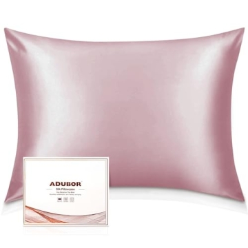 Adubor Silk Pillowcase - 100% Pure Mulberry Silk, 23 Momme 6A Grade Fibers, 900 Thread Count, Silk P...