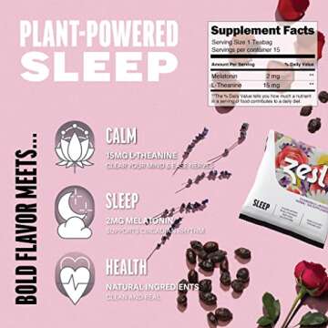 Zest Plant-Powered High Caffeine Energy, Sleep, & Immune Support Herbal Leaf Blends - Multi-Functional Variety Sampler Pack - 8 Tea Bags - Natural, Non-GMO, and Keto-Friendly