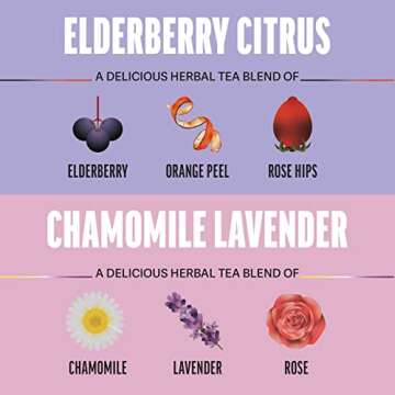 Zest Plant-Powered High Caffeine Energy, Sleep, & Immune Support Herbal Leaf Blends - Multi-Functional Variety Sampler Pack - 8 Tea Bags - Natural, Non-GMO, and Keto-Friendly