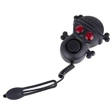 kunle Skull Electric Bike Horns with D-Shaped Carabiner 4 Modes Sound Ultra Loud Bicycle Bell with 2 Red Warning Light #22