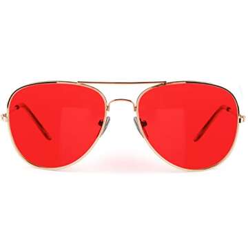 Woman’s Womens Police Fashion Sunglasses Cool Gold Red Accessories Women Baddie