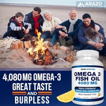 Arazo Nutrition Omega 3 Fish Oil - 4080mg Burpless Softgels