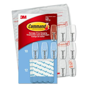 Command Medium Clear Hooks for Damage-Free Hanging Solutions