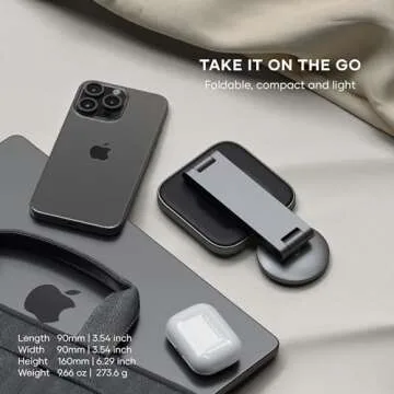 Satechi 2 in 1 Wireless Charger, Qi2 15W Dual Wireless Charger Stand, Magnetic, Foldable Travel Charger Station for iPhone 16/15/14/13/12, and AirPods Pro/3/2