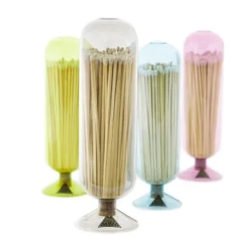 Skeem Fireplace Glass Match Cloche with Striker - Moss - Includes 120 Long Matches - Stylish and Functional Matches