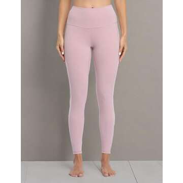 Colorfulkoala Women's High Waisted Tummy Control Workout Leggings 7/8 Length Yoga Pants with Pockets (XS, Pink Suede)