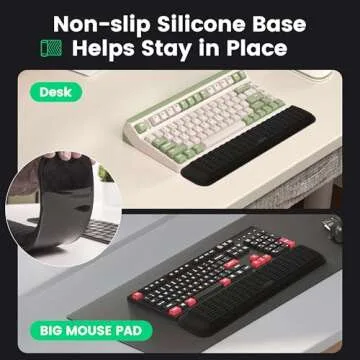 MEKASS Keyboard Wrist Rest, Soft Memory Foam Wrist Support for Keyboard, Keyboard Hand Rest Pad for Wrist Pain Relief, Keyboard Wrist Guard for Long Hours of Work, Gaming, Studying（Classic Black）