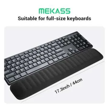 MEKASS Keyboard Wrist Rest, Soft Memory Foam Wrist Support for Keyboard, Keyboard Hand Rest Pad for Wrist Pain Relief, Keyboard Wrist Guard for Long Hours of Work, Gaming, Studying（Classic Black）