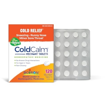 Boiron ColdCalm Natural Cold Relief Tablets - Fast, Safe & Effective 120 Count