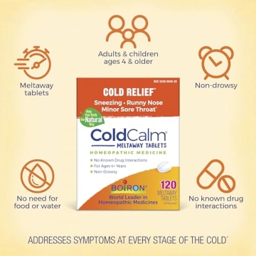 Boiron ColdCalm Natural Cold Relief Tablets 120 Count