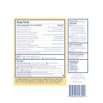 Boiron ColdCalm Natural Cold Relief Tablets 120 Count