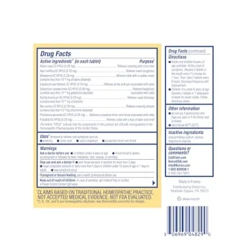 Boiron ColdCalm Natural Cold Relief Tablets 120 Count