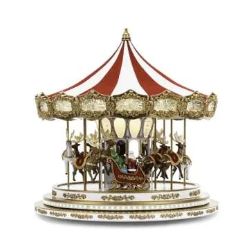 Mr. Christmas Regal Carousel Musical Animated Indoor Christmas Decoration, 17 Inch, White