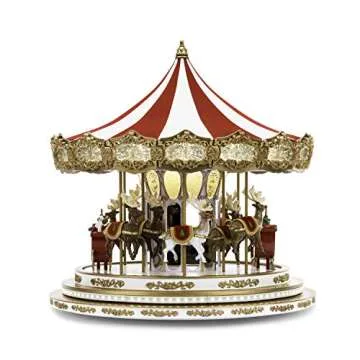 Mr. Christmas Regal Carousel Musical Animated Indoor Christmas Decoration, 17 Inch, White