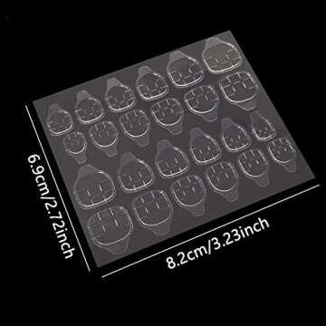 Honbay 12 Sheets (288PCS) Transparent Double Sided Nail Glue Stickers Finger Nail Adhesive Tabs Self Adhesive Fake Nails Tips for Women and Girls (24 Tabs Per Sheet)