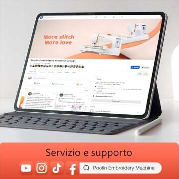 POOLIN EOC05 Embroidery Machine with Large Hoops and LCD Screen