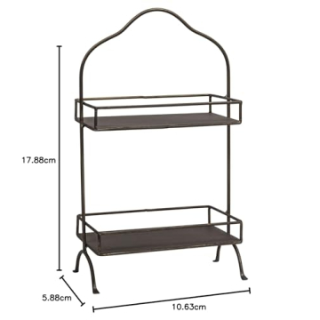 Creative Co-Op 2 Tier Metal Tray for Home Organization
