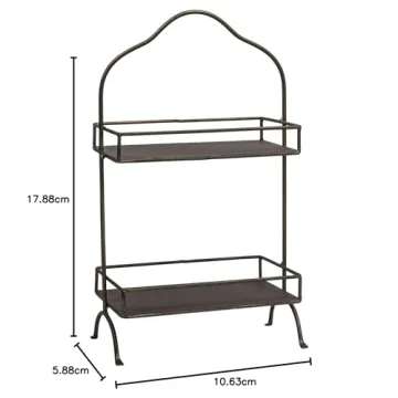 Creative Co-Op 2 Tier Metal Tray for Home Organization