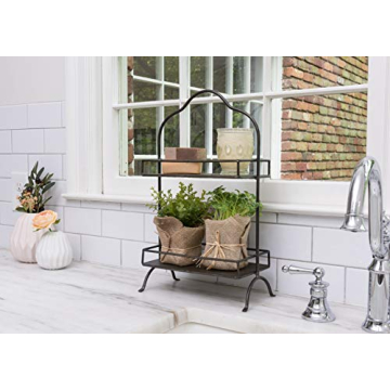 Creative Co-Op 2 Tier Metal Tray for Home Organization