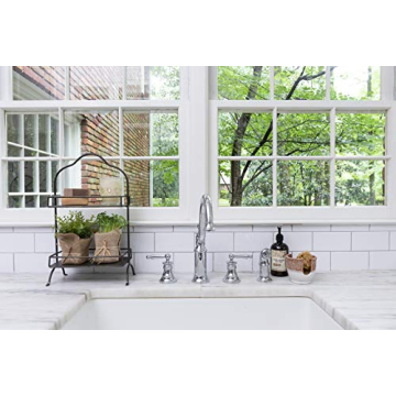 Creative Co-Op 2 Tier Metal Tray for Home Organization