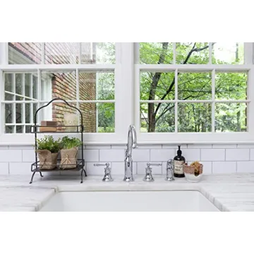 Creative Co-Op 2 Tier Metal Tray for Home Organization