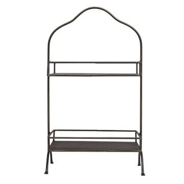 Creative Co-Op 2 Tier Metal Tray for Home Organization