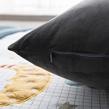 Luxurious DEZENE Body Pillow Cover in Dark Grey Velvet