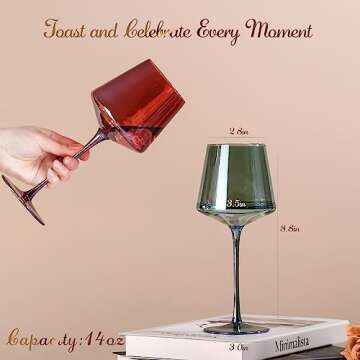 Colored Wine Glasses Set of 6 - Perfect for Celebrations