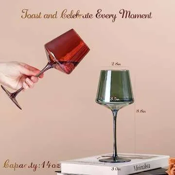 Colored Wine Glasses Set of 6 - Perfect for Celebrations