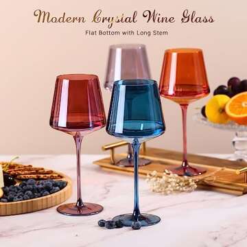 Colored Wine Glasses Set of 6 - Perfect for Celebrations