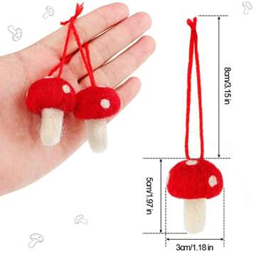 Felt Mushroom Christmas Mushroom Decorations Xmas Hanging Ornament Christmas Tree Ornament Decoratio...